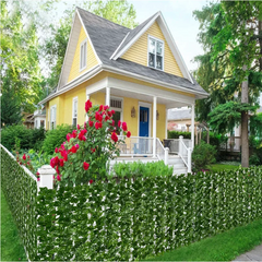 artificial green ivy hedge