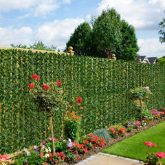 artificial green ivy hedge