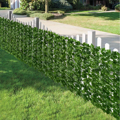 artificial green ivy hedge