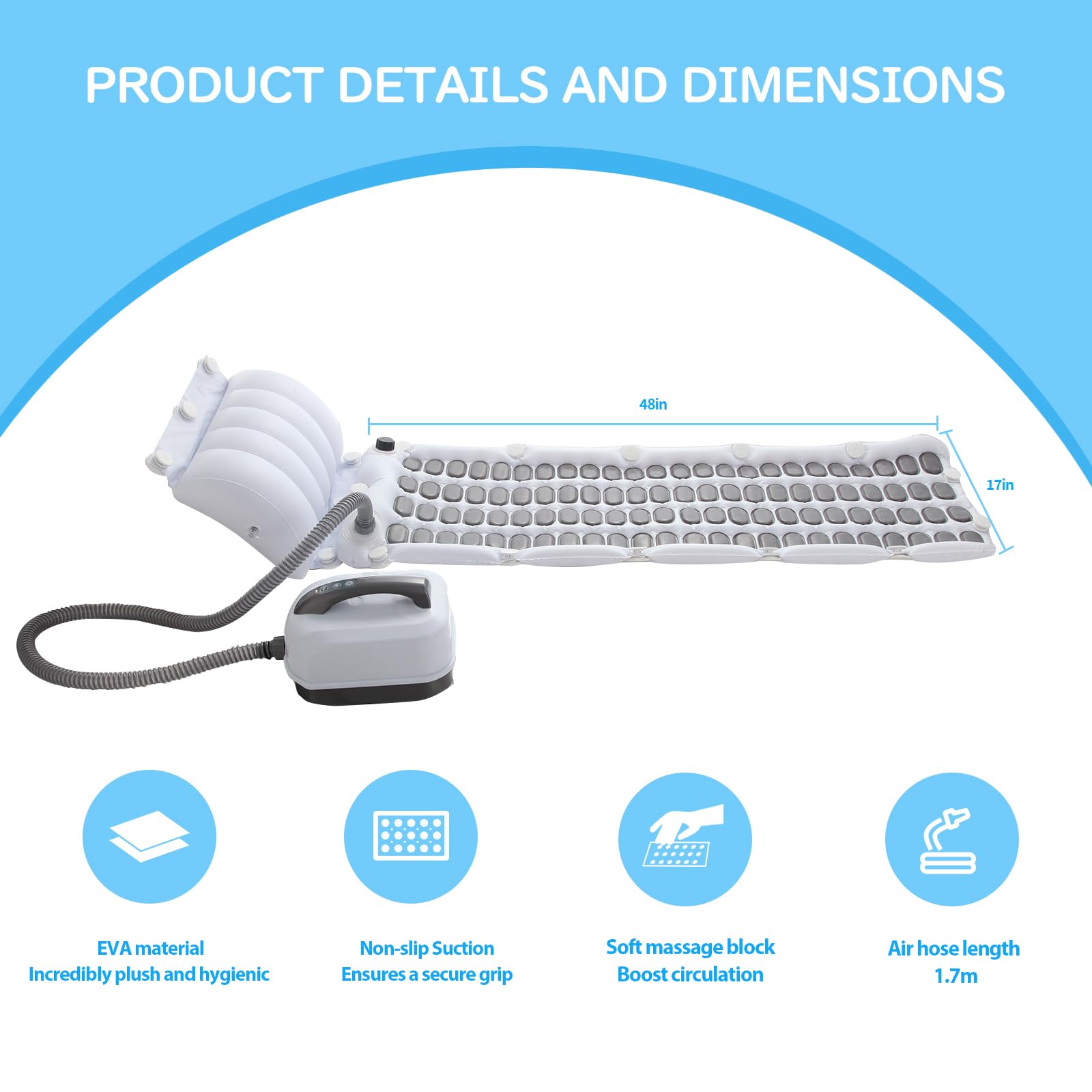 PRISMLOFT - New Upgraded Electric Bubble Spa Massager Bathtub Mat