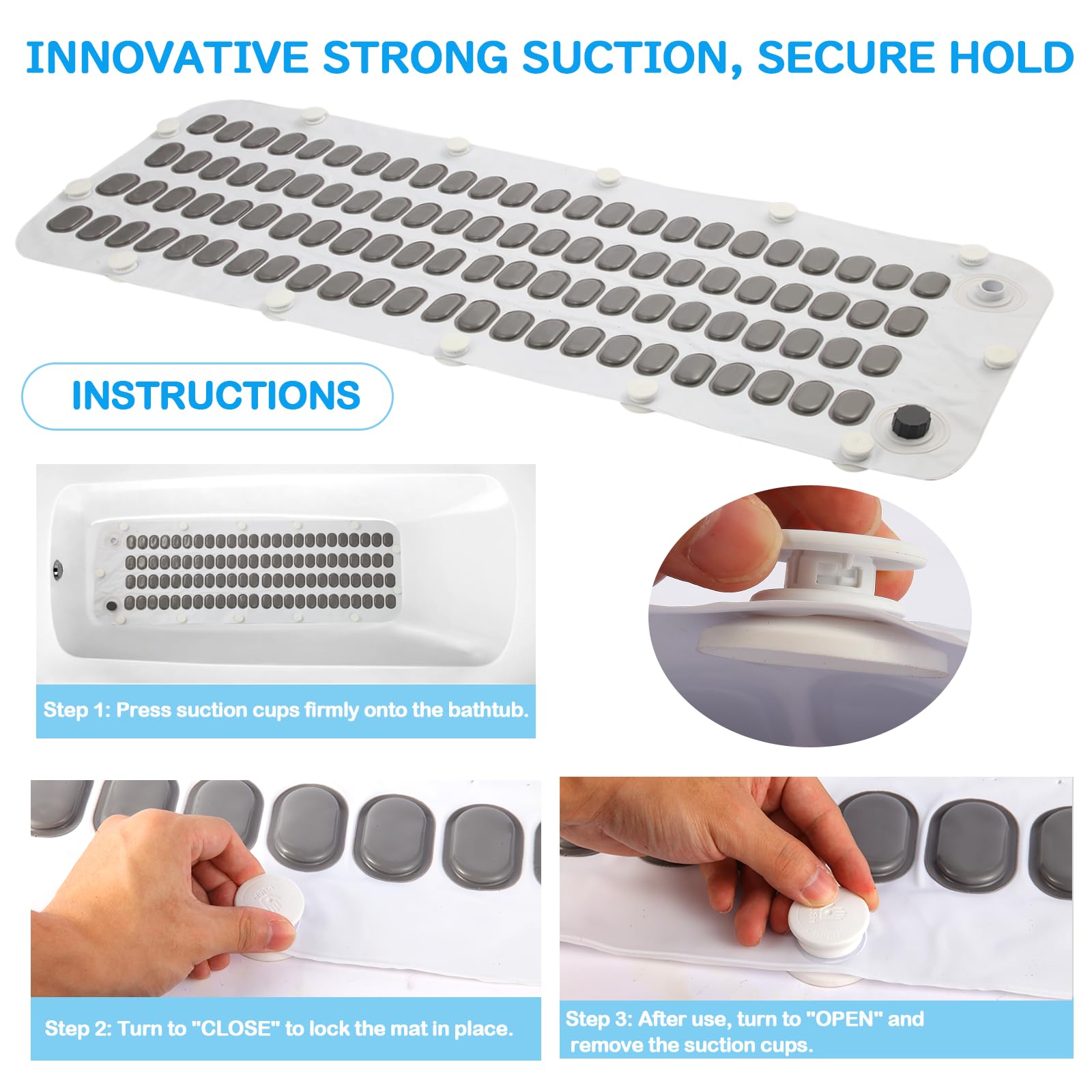 PRISMLOFT - New Upgraded Electric Bubble Spa Massager Bathtub Mat