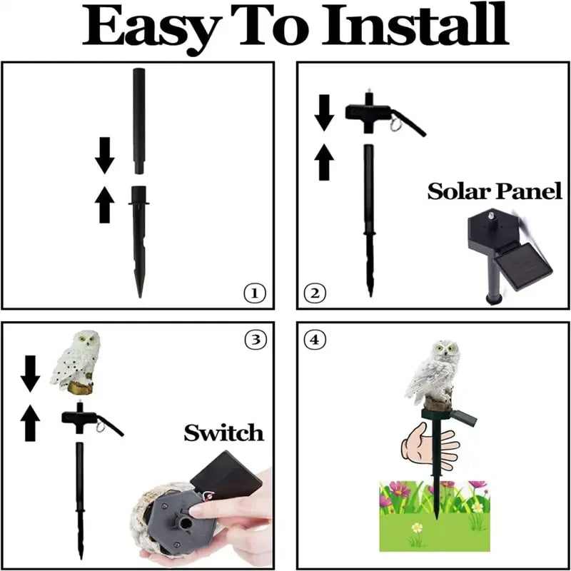 Solar Owl Ground Light